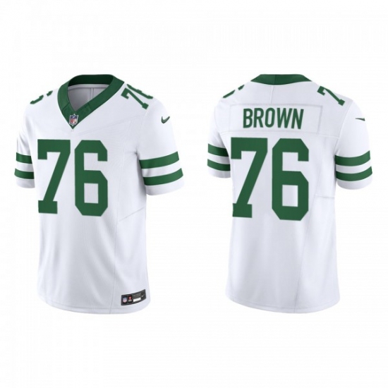 Men's Nike New York Jets #76 Duane Brown White 2023 F.U.S.E. Vapor Limited Throwback Stitched Football Jersey - Ujersey