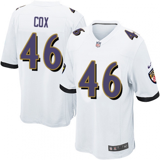Men's Nike Baltimore Ravens #46 Morgan Cox Game White NFL Jersey - Ujersey