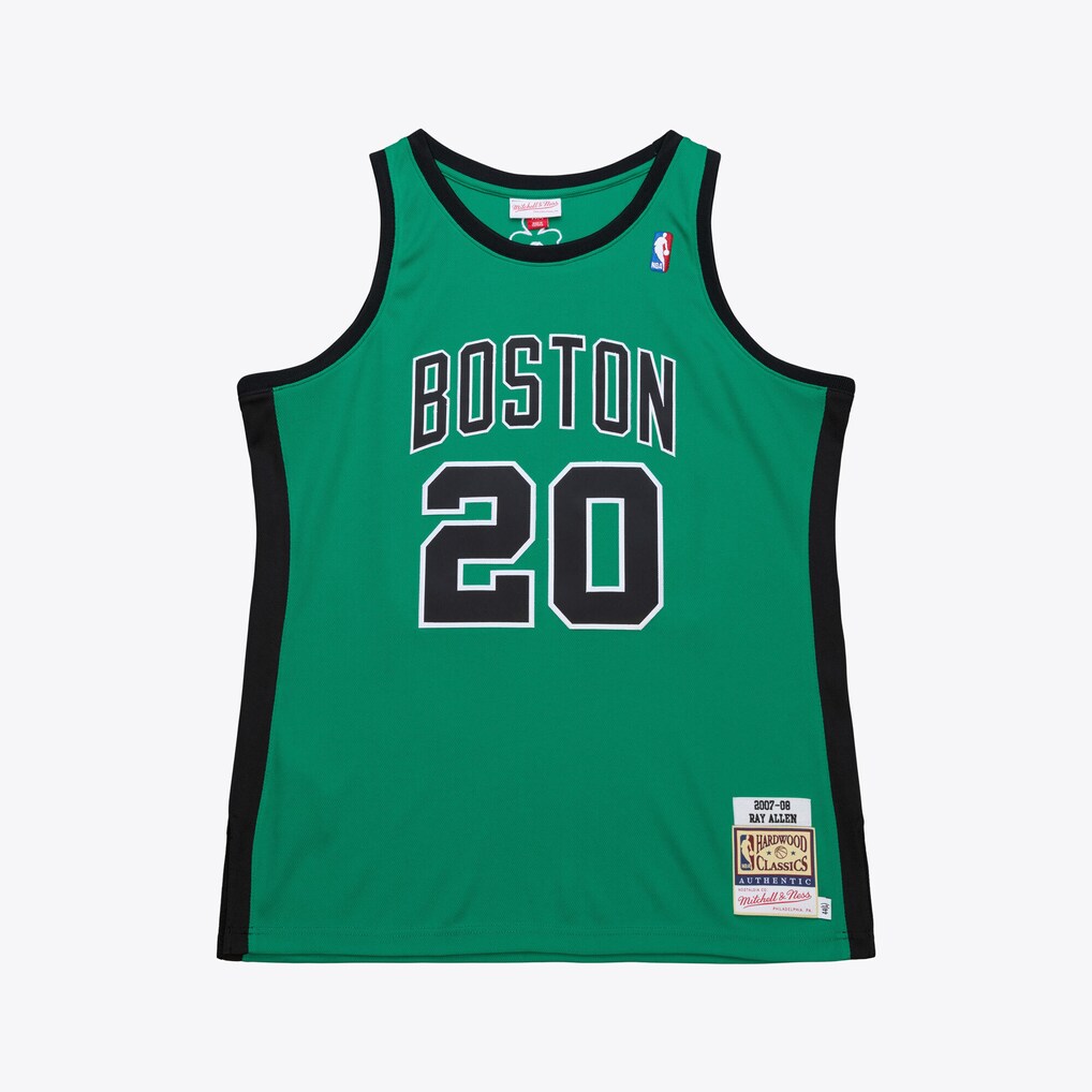 Men's Boston Celtics Ray Allen Mitchell & Ness Kelly Green 2007-08 Hardwood Classics Authentic Jersey - Ujersey