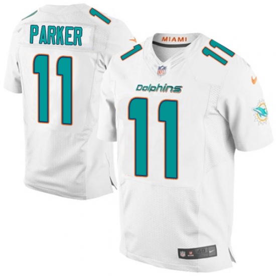 Men's Nike Miami Dolphins #11 DeVante Parker Elite White NFL Jersey