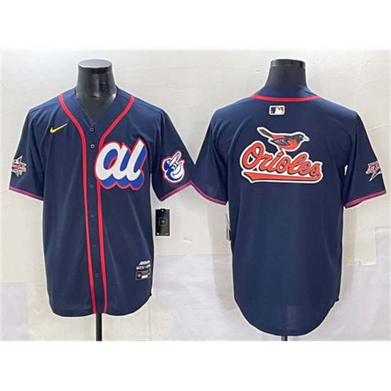 Men's American League Baltimore Orioles Team Big Logo Navy 2025 All-Star Edition Limited Stitched Baseball Jersey - Ujersey