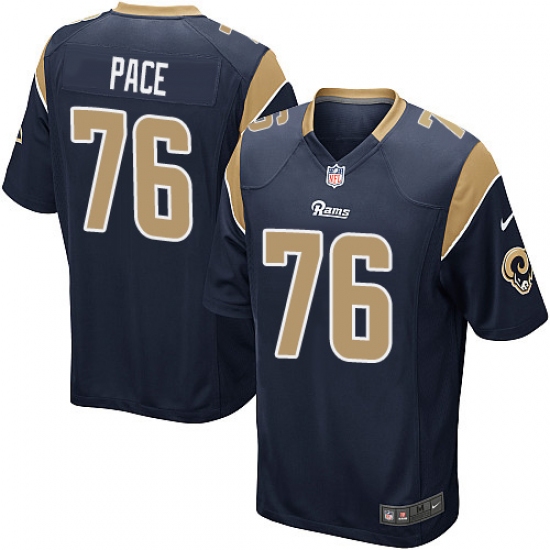 Men's Nike Los Angeles Rams #76 Orlando Pace Game Navy Blue Team Color NFL Jersey - Ujersey