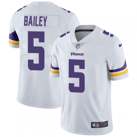 Men's Nike Minnesota Vikings #5 Dan Bailey White Vapor Untouchable Limited Player NFL Jersey - Ujersey