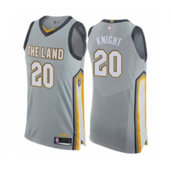 Men's Cleveland Cavaliers #20 Brandon Knight Authentic Gray Basketball Jersey - City Edition - Ujersey