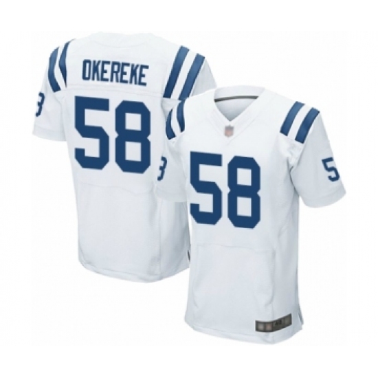 Men's Indianapolis Colts #58 Bobby Okereke Elite White Football Jersey - Ujersey
