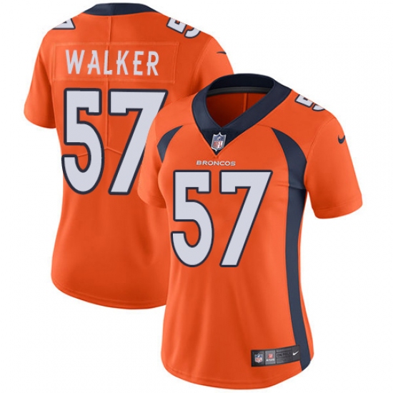 Women's Nike Denver Broncos #57 Demarcus Walker Orange Team Color Vapor Untouchable Limited Player NFL Jersey - Ujersey
