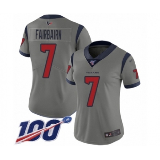 Women's Houston Texans #7 Ka'imi Fairbairn Limited Gray Inverted Legend 100th Season Football Jersey - Ujersey