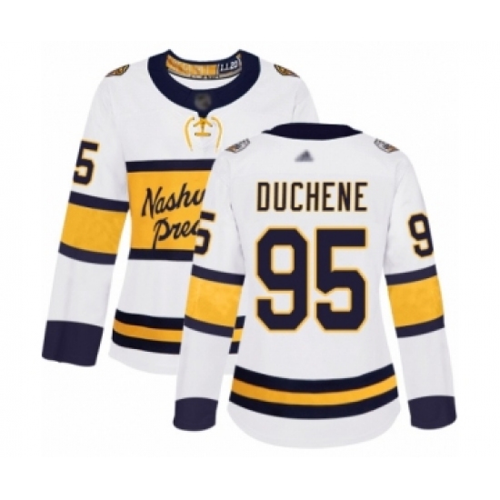 Women's Nashville Predators #95 Matt Duchene Authentic White 2020 Winter Classic Hockey Jersey