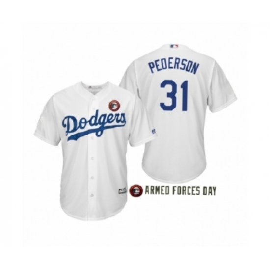Men's 2019 Armed Forces Day #31 Joc Pederson Los Angeles Dodgers White Jersey - Ujersey