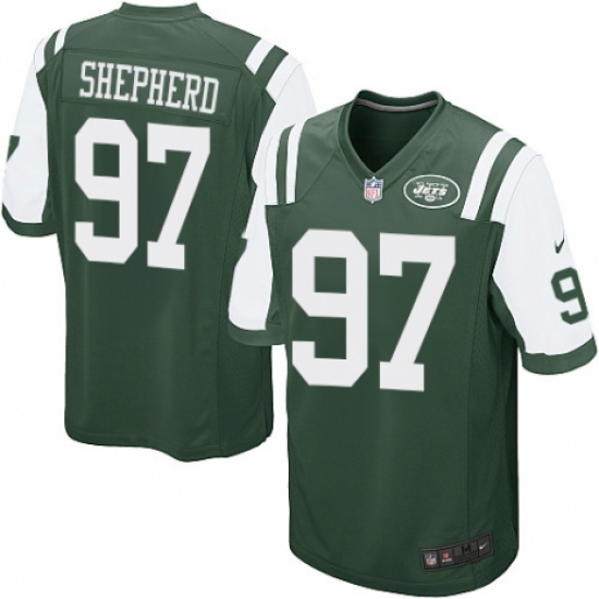 Men's Nike New York Jets #97 Nathan Shepherd Game Green Team Color NFL Jersey - Ujersey
