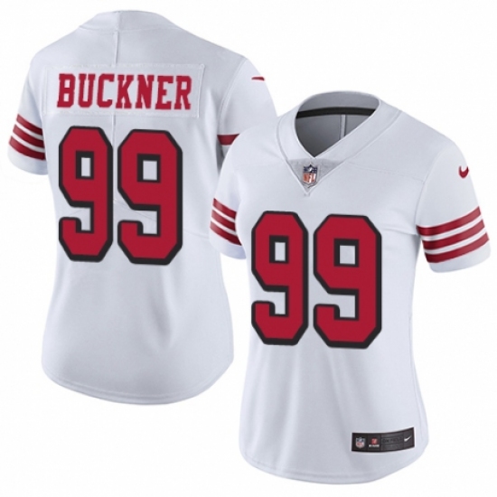 Women's Nike San Francisco 49ers #99 DeForest Buckner Limited White Rush Vapor Untouchable NFL Jersey - Ujersey