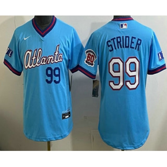 Youth Atlanta Braves #99 Spencer Strider Light Blue 2026 City Connect Stadium Jersey - Ujersey
