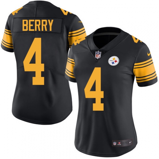Women's Nike Pittsburgh Steelers #4 Jordan Berry Limited Black Rush Vapor Untouchable NFL Jersey - Ujersey