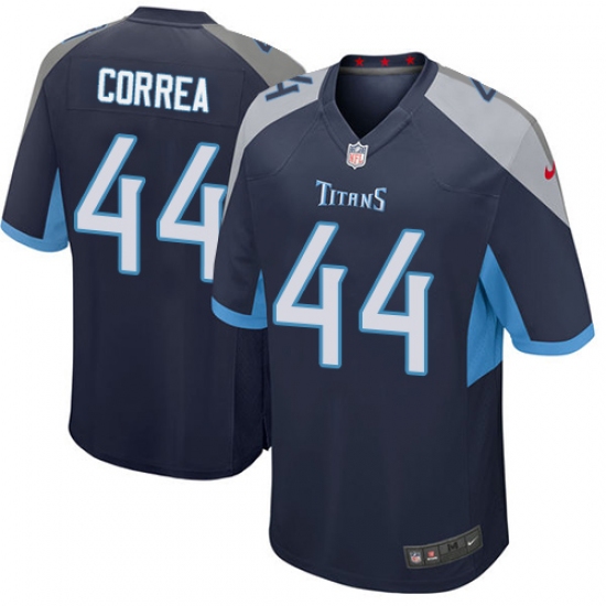 Men Nike Tennessee Titans #44 Kamalei Correa Game Navy Blue Team Color NFL Jersey - Ujersey