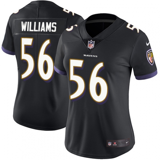 Women's Nike Baltimore Ravens #56 Tim Williams Black Alternate Vapor Untouchable Limited Player NFL Jersey - Ujersey