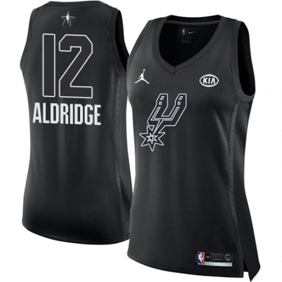 Women's Nike Jordan San Antonio Spurs #12 LaMarcus Aldridge Swingman Black 2018 All-Star Game NBA Jersey - Ujersey