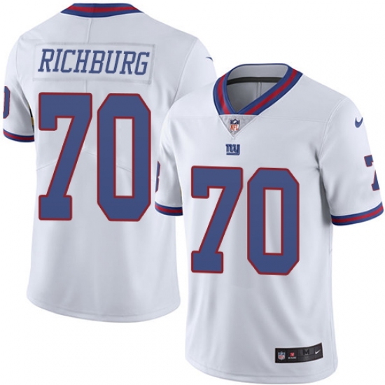Youth Nike New York Giants #70 Weston Richburg Limited White Rush Vapor Untouchable NFL Jersey - Ujersey