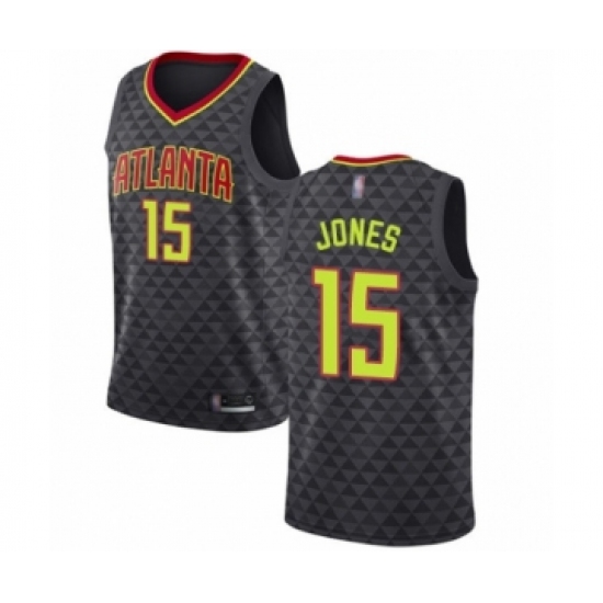 Women's Atlanta Hawks #15 Damian Jones Authentic Black Basketball Jersey - Icon Edition - Ujersey