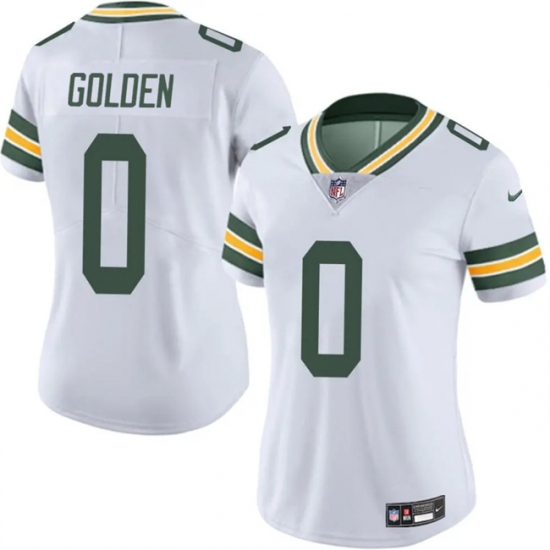 Women's Green Bay Packers #0 Matthew Golden White 2025 Draft Vapor Untouchable Limited Stitched Football Jersey(Run Small) - Ujersey