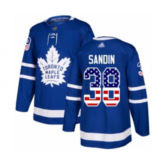Youth Toronto Maple Leafs #38 Rasmus Sandin Authentic Royal Blue USA Flag Fashion Hockey Jersey - Ujersey