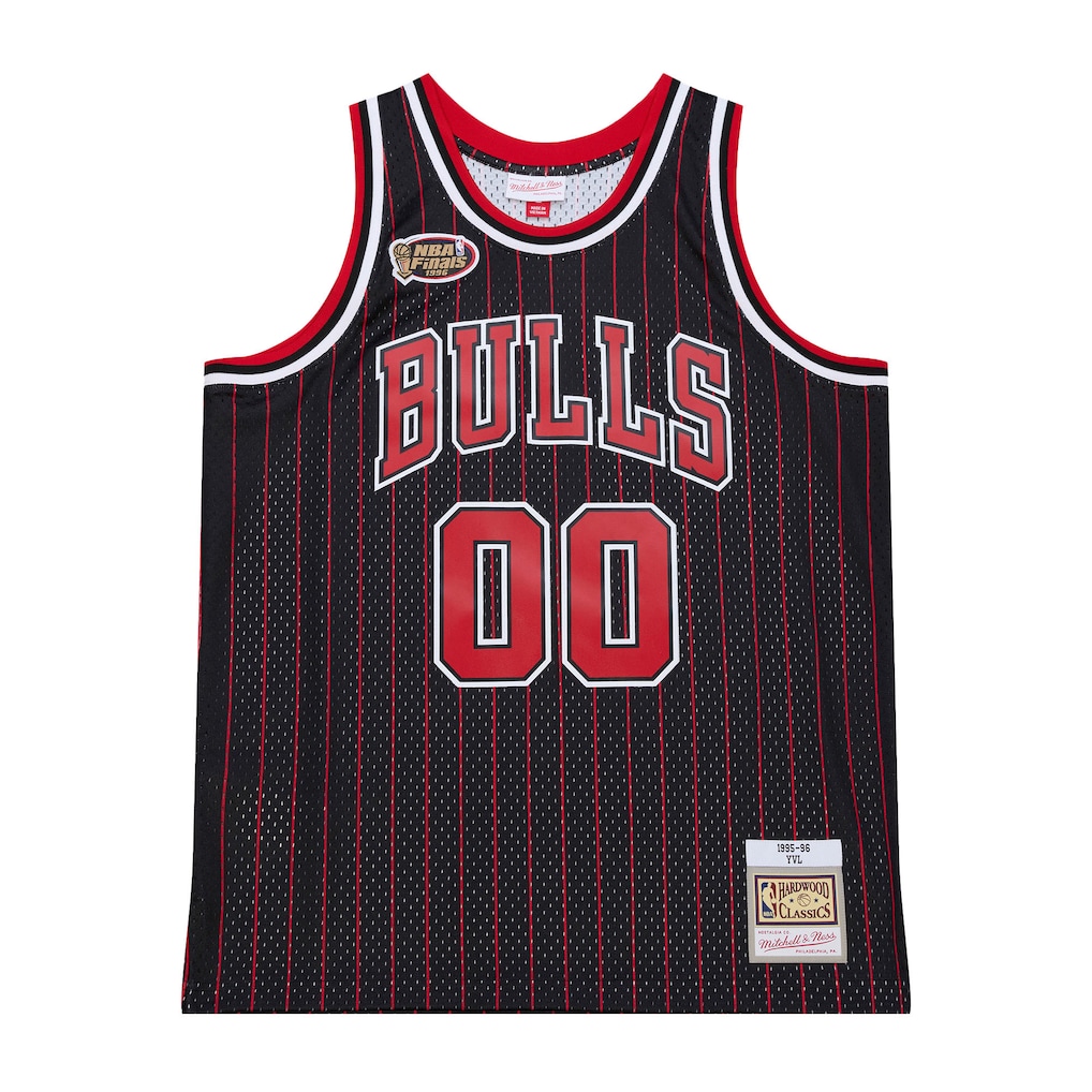 Men's Chicago Bulls Mitchell & Ness x Playboi Carti Black 1995-96 Swingman Jersey - Vujersey Los Angeles Rams