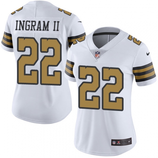 Women's Nike New Orleans Saints #22 Mark Ingram Limited White Rush Vapor Untouchable NFL Jersey - Ujersey