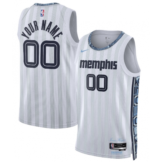 Men's Memphis Grizzlies Active Player Custom Gray 2025-26 City Edition Swingman Stitched Jersey - Ujersey