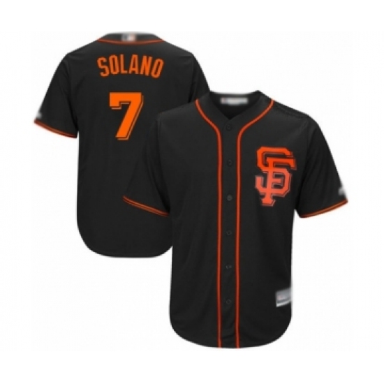 Youth San Francisco Giants #7 Donovan Solano Authentic Black Alternate Cool Base Baseball Player Jersey - Ujersey