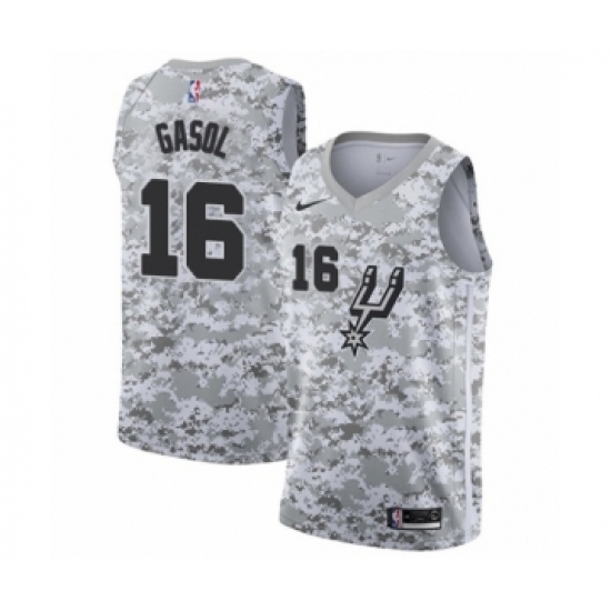Men's San Antonio Spurs #16 Pau Gasol White Swingman Jersey - Earned Edition - Ujersey