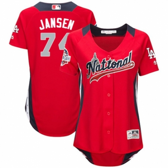 Women's Majestic Los Angeles Dodgers #74 Kenley Jansen Game Red National League 2018 MLB All-Star MLB Jersey - Ujersey