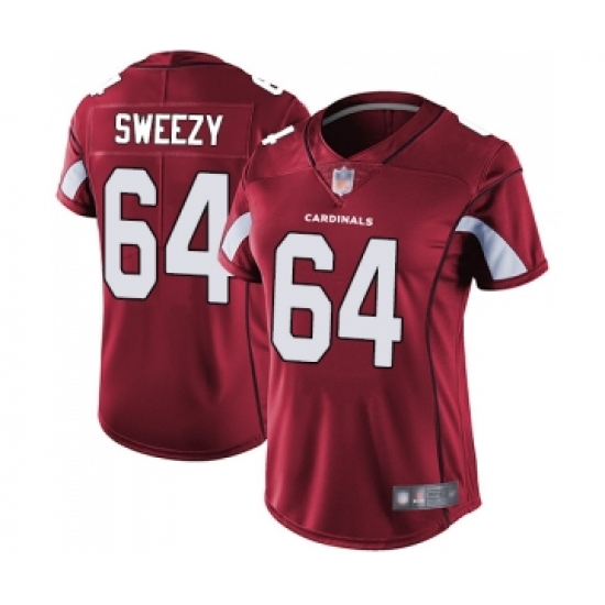 Women's Arizona Cardinals #64 J.R. Sweezy Red Team Color Vapor Untouchable Limited Player Football Jersey - Ujersey