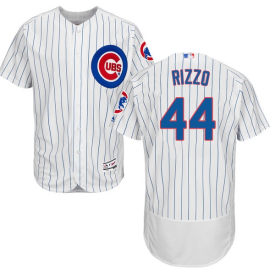 Men's Majestic Chicago Cubs #44 Anthony Rizzo White Home Flex Base Authentic Collection MLB Jersey - Ujersey