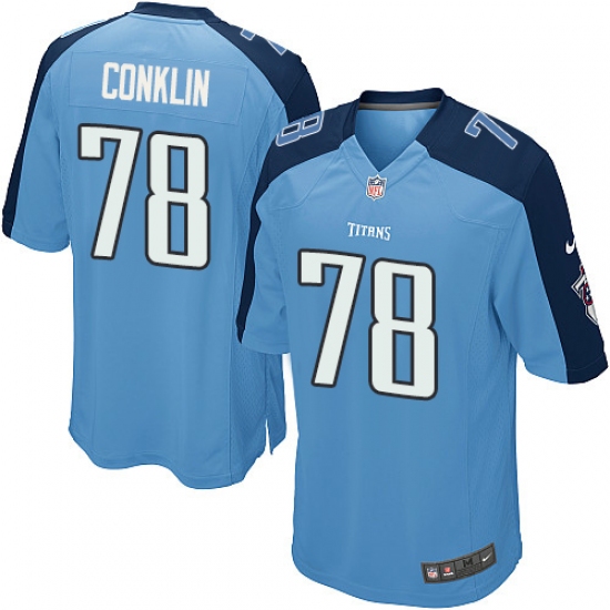 Men's Nike Tennessee Titans #78 Jack Conklin Game Light Blue Team Color NFL Jersey - Ujersey