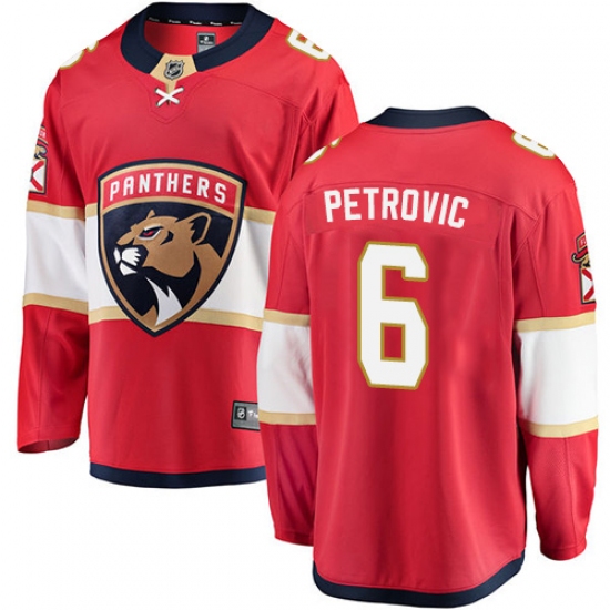 Men's Florida Panthers #6 Alex Petrovic Fanatics Branded Red Home Breakaway NHL Jersey - Ujersey