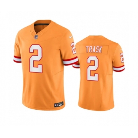 Men's Nike Tampa Bay Buccaneers #2 Kyle Trask Orange Throwback Limited Stitched Jersey - Ujersey