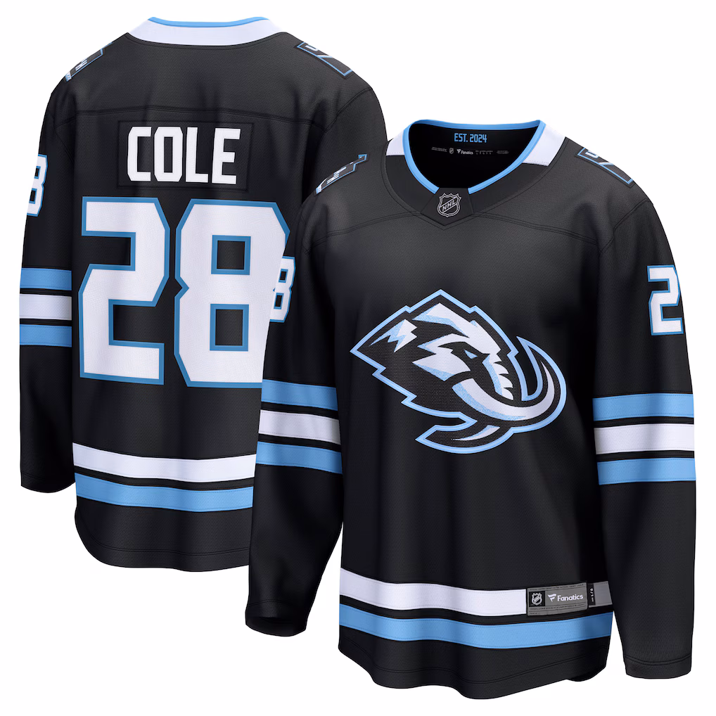Men's Utah Mammoth Ian Cole Fanatics Black Home Breakaway Player Jersey