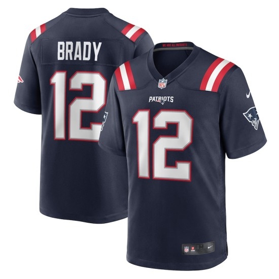Men's New England Patriots #12 Nike Navy Game Retired Player Jersey - Ujersey