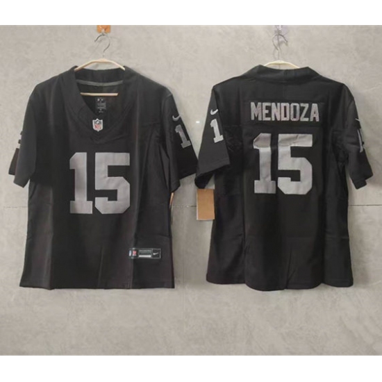 Women's Las Vegas Raiders #15 Fernando Mendoza Black 2026 Draft F.U.S.E. Vapor Football Stitched Jersey(Run Small) - Ujersey