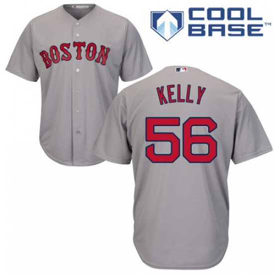 Youth Majestic Boston Red Sox #56 Joe Kelly Authentic Grey Road Cool Base MLB Jersey - Ujersey