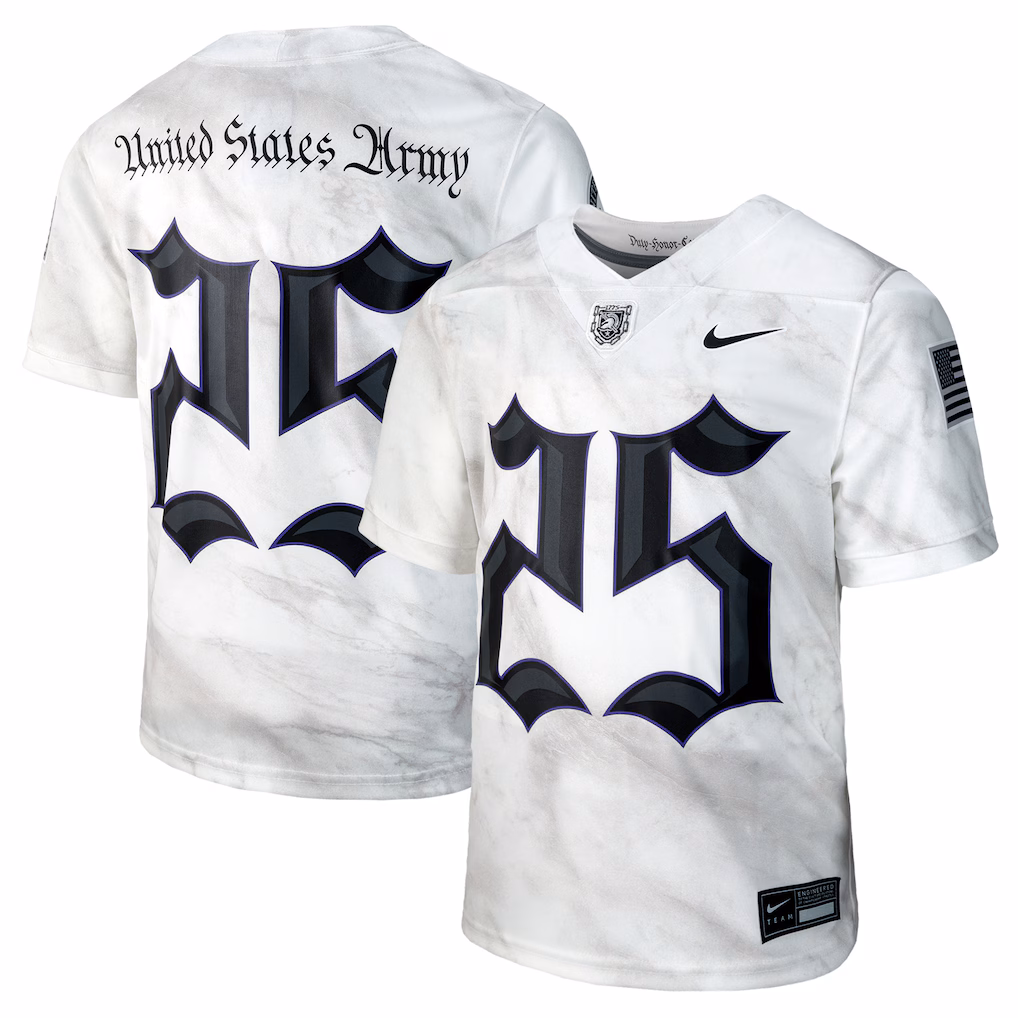 Youth Nike #25 White Army Black Knights Army 250 Collection Replica Game Jersey - Ujersey NHL