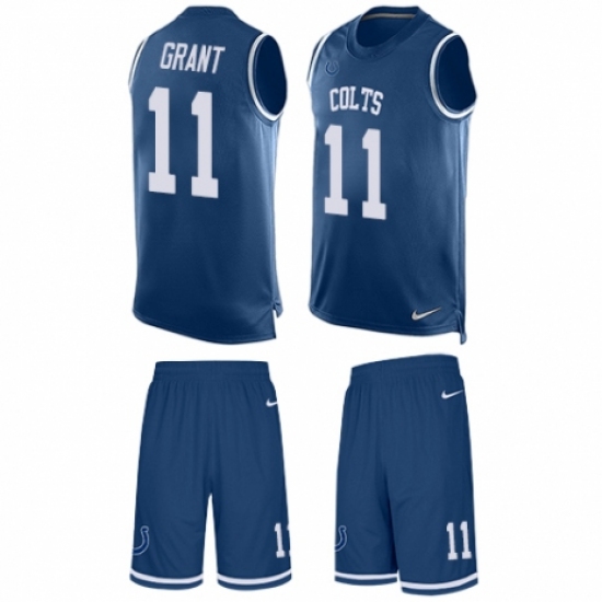 Men's Nike Indianapolis Colts #11 Ryan Grant Limited Royal Blue Tank Top Suit NFL Jersey - Ujersey