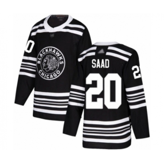 Men's Chicago Blackhawks #20 Brandon Saad Authentic Black Alternate Hockey Jersey - Ujersey