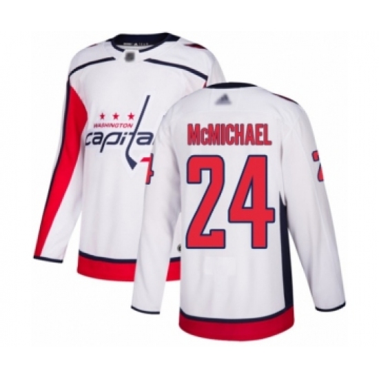 Youth Washington Capitals #24 Connor McMichael Authentic White Away Hockey Jersey - Ujersey