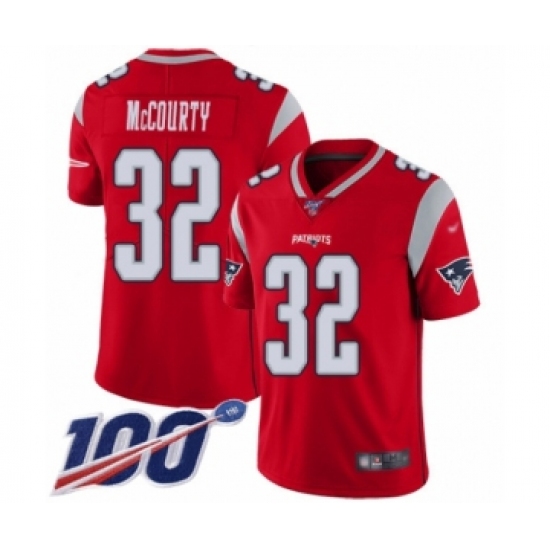 Youth New England Patriots #32 Devin McCourty Limited Red Inverted Legend 100th Season Football Jersey - Ujersey