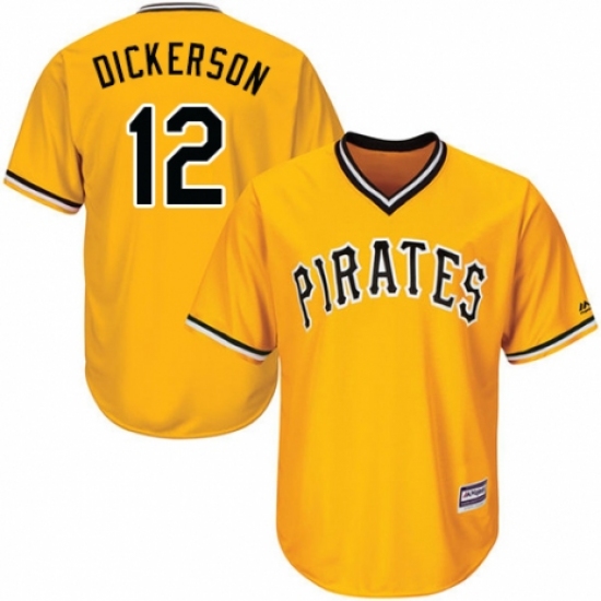 Men's Majestic Pittsburgh Pirates #12 Corey Dickerson Replica Gold Alternate Cool Base MLB Jersey - Ujersey