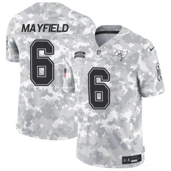 Youth Tampa Bay Buccaneers #6 Baker Mayfield 2024 F U S E Arctic Camo Salute To Service Limited Stitched Football Jersey - Ujersey