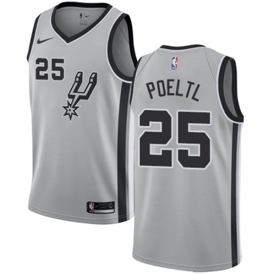 Youth Nike San Antonio Spurs #25 Jakob Poeltl Swingman Silver NBA Jersey Statement Edition - Ujersey