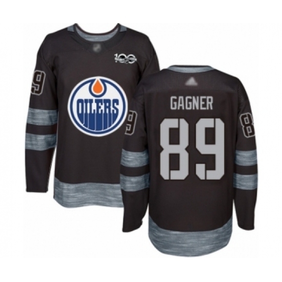 Men's Edmonton Oilers #89 Sam Gagner Authentic Black 1917-2017 100th Anniversary Hockey Jersey - Ujersey