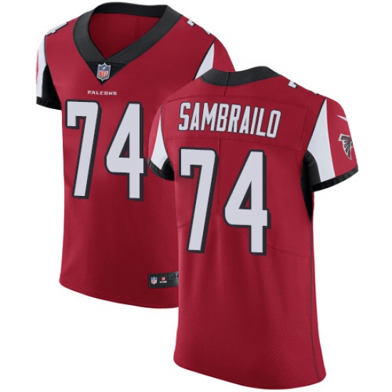 Men's Nike Atlanta Falcons #74 Ty Sambrailo Red Team Color Vapor Untouchable Elite Player NFL Jersey - Ujersey