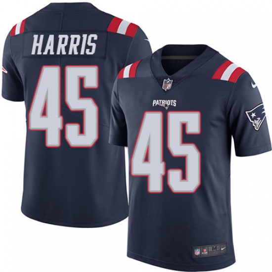 Men's Nike New England Patriots #45 David Harris Limited Navy Blue Rush Vapor Untouchable NFL Jersey - Ujersey